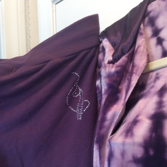 🌹Wow SEXY Purple Tie-Dye Satin Hoody 2-piece 🌹 - Picture 8 of 8